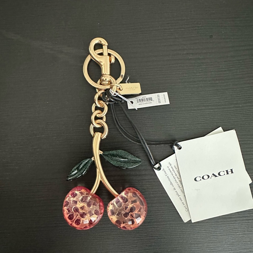 NWT Coach Signature Cherry Bag Charm 88547